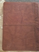 Teczka brązowa, ciemny koniak, na dokumenty ze skóry 