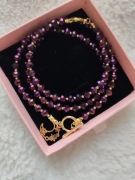 Komplet biżuterii handmade z koralików ceramicznych zawieszka Księżyc 