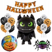 Balony zestaw dekoracje Halloween KOLOROWA CZASZKA