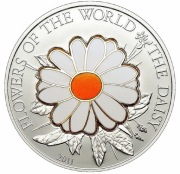Cook Islands 5 dolars Kwiaty Świata Stokrotka(Daisy)  2011 rok 