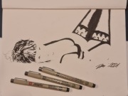 "Oczekiwanie",- Michałki, A4, papier, tusz