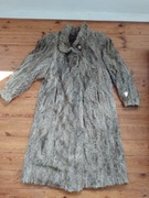 Futro naturalne długi plasz elegancki vintage retro