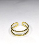 Złoty regulowany pierścionek double wave – stal chirurgiczna