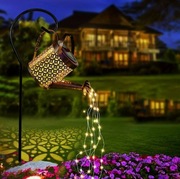 Konewka solarna LED 80 Efektowna Polewaczka Lampa do ogrodu patio Metalowa