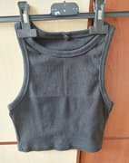 crop top czarny w prążki