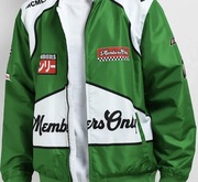 Kurtka Members Only Racing USA L zielono-biała stan bardzo dobry