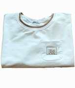 MEGI bluza kieszonka z naszywką biała