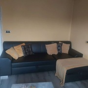 duża sofa narożna eko-skóry