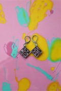 Kolczyki ze stali nierdzewnej „Panterka różowa” rękodzieło/handmade