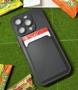 Etui Card Holder iPhone 16 Pro Czarne + Portfel