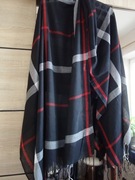 Wielka, cienka chusta-szal w kratę. 199 cm x99 cm!
