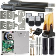 Zestaw do bramy dwuskrzydłowej FORCE SW200 2x2m 400 kg lampa do skrzydłowej