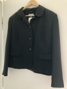 Elegancki Żakiet Marks & Spencer Czarny w Prążki (Pinstripe) XL