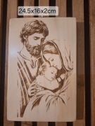 Obraz wypalany w drewnie-św Rodzina