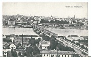 Warszawa – Widok na miasto i most Kierbedzia, przedwojenna pocztówka