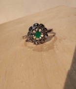 Pierścionek srebro 925 16,8mm markazyty