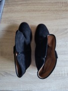 BOTKI DAMSKIE OCIEPLANE NA OBCASIE ZIMOWE botki damskie koturn rozmiar 39