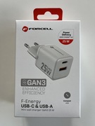 Ładowarka sieciowa Forcell F-Energy USB-C i USB-A GAN3 25W