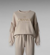 komplet dresowy La Manuel z frędzlami, masełko - rozmiar uniwersalny fango