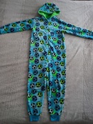 Pluszowa jednoczęściowa piżama z kapturem w piłki piłka ok. 146 - 152