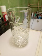 Duży kryształowy wazon PRL, ciężki, tłoczony wzór, bez uszkodzeń