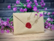 Zestaw Koperta 15x10 kraftowa + Pieczęć lakowa woskowa ręcznie wykonane