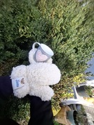 Jasny beż rękawiczki milusie białe I ciepłe 