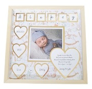 Ramka metryczka ze zdjęciem chrzest narodziny 