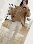 Bluza z kapturem brązowa beżowa nude L