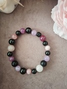 Bransoletka handmade z naturalnych kamieni granat kwarc obsydian