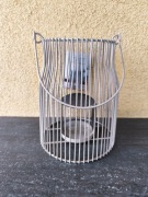 Latarenka lampion dekoracyjny z uchwytem ecru Nowy