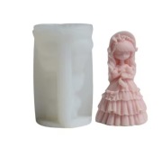 KSIĘŻNICZKA W KAPELUSZU forma silikon 9.5*6.1 do Świec Mydła Gipsu Odlewów 