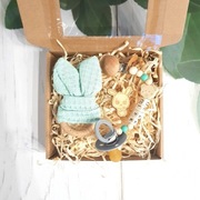 Zestaw zawieszka imienna do smoczka i gryzak wafel