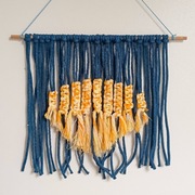 Makrama ścienna, obraz, zachód słońca na morzu 