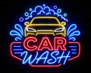 NEON CAR WASH LED SZYLD PERSONALIZOWANY PROJEKT DOWOLNY