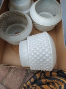 Białe klosze 4 szt. PRL, Retro.