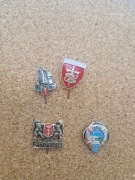 Przypinki 5 szt. wpinki prl Gdańsk Gdynia Sopot Hel morze Bałtyk herb 