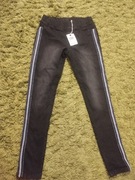 5.10.15 LS jeansy czarne lampas  r. 164