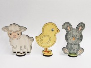 10 sztuk mix Drewniany wielkanocny kurczak Zajączek figurka do zdobienia