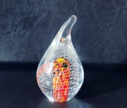 Szklany przycisk do papieru kropla szkło kolorowe Jabłoński Vintage retro 