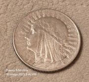 Srebrna moneta II RP Jadwiga, Głowa Kobiety. 1933r. 5zł(2)