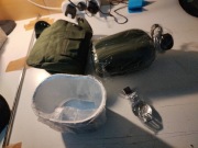 Zestaw manierka menażka sztućce survival 