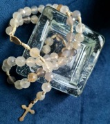 Różaniec z kamieni natural. agat, kryształ górski 