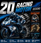 20 GRAFIK MOTOR RACING PNG | SPORTBIKE | 300DPI | KOSZULKI | DTF | 