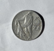 Moneta 5 zł rybak 1974
