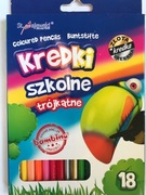 Kredki szkolne trójkątne St. Majewski 18 kolorów
