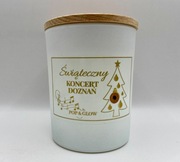 Świąteczna Świeca Sojowa z Muzyką NFC | Prezent | Drewniany Knot | 40h