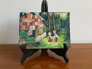 Stary Obraz 1932 r. Sygnowany Bajka Bracia Grimm Jaś i Małgosia