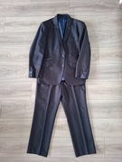 ELEGANCKI CIEMNY GRANATOWY GARNITUR RECMAN 54 - WEŁNA/ELANA, JAK NOWY