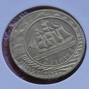 2 zł 2005 r.  Dzieje Złotego "Żaglowiec" z worka 